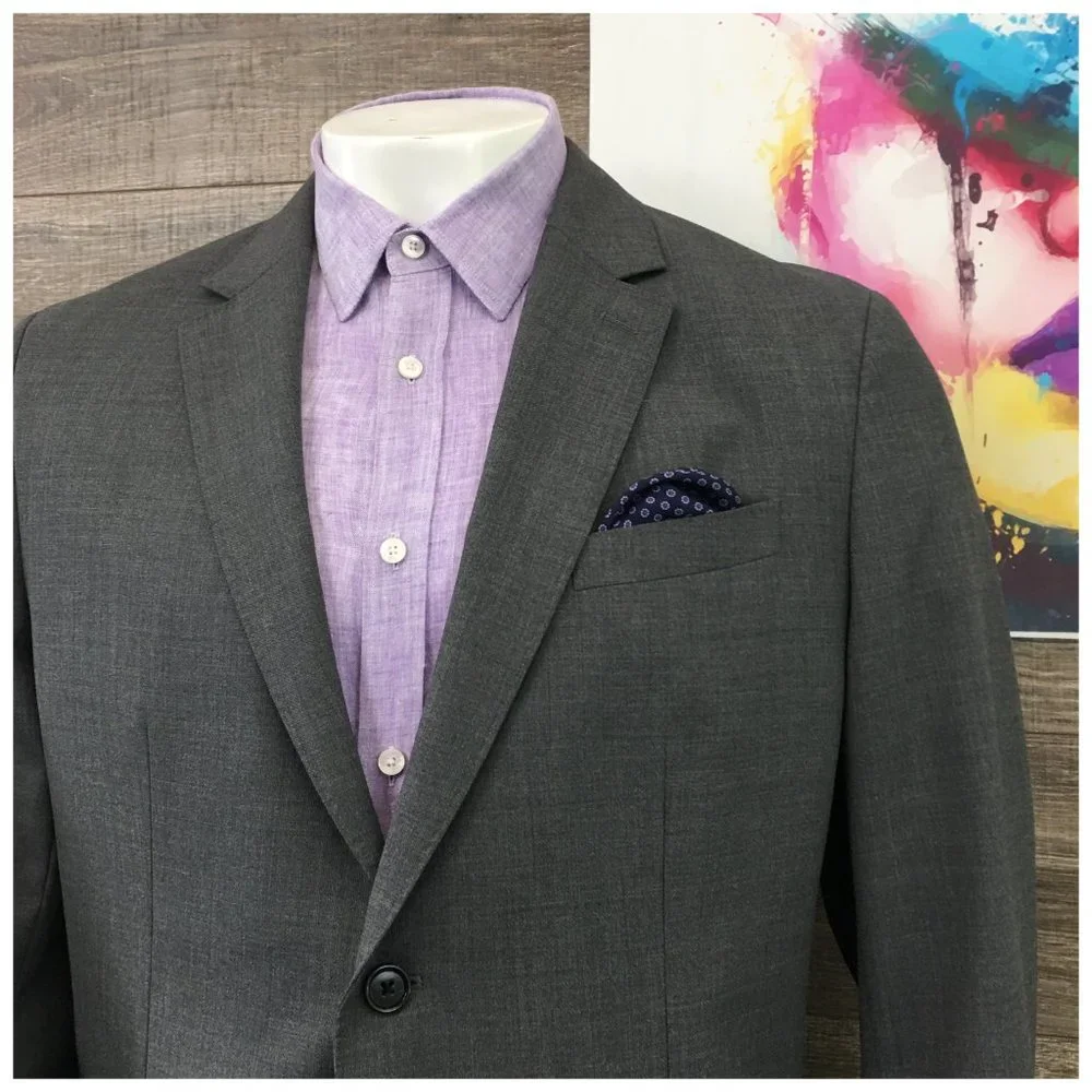 Banana Republic Mens Blazer Sport Coat Two Button‎ Jacket Wool 46R Casual Suits
